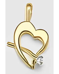 10K Yellow Gold Tiny C.Z. Rose Heart Pendant