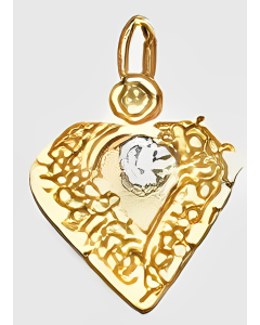 10K Yellow Gold C.Z. Heart Pendant
