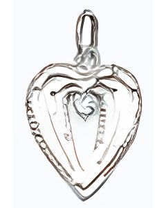 Silver C.Z. Heart Pendant
