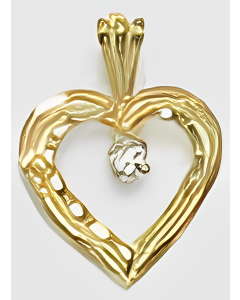 10K Yellow Gold Mini C.Z. Heart Pendant