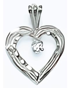 Silver Mini C.Z. Heart Pendant