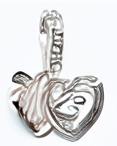 Silver Double Heart C.Z Pendant