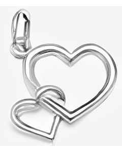 Silver Heart Hooked on Heart Charm