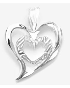Silver Fancy Double Heart Pendant