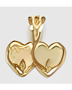 10K Yellow Gold Tiny Double Heart Pendant