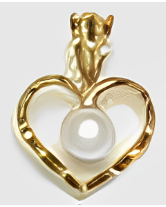 10K Yellow Gold Mini Heart with Pearl Pendant