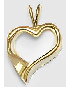 10K Yellow Gold Slanted Heart Pendant