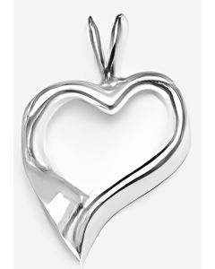 Silver Slanted Heart Pendant