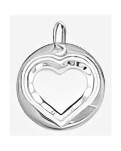 Silver Small Heart in a Circle Charm