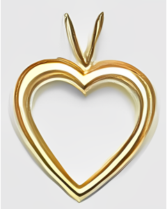 10K Yellow Gold Plain Heart Pendant