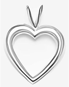 10K White Gold Plain Heart Pendant