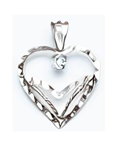 Silver Heart with C.Z Pendant