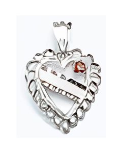 Silver Heart with Stone Pendant