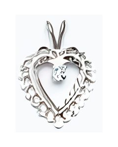 Silver Heart with C.Z Pendant