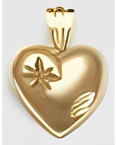 10K Yellow Gold Diamond Cut Tiny Heart Pendant