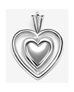 Silver Queen of Hearts Double Heart Pendant