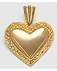 10K Yellow Gold Puffed Heart Pendant