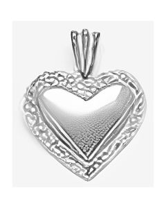 Silver Puffed Heart Pendant