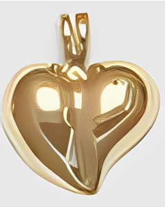 10K Yellow Gold Shiny Puffed Heart Pendant