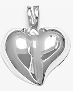 Silver Shiny Puffed Heart Pendant