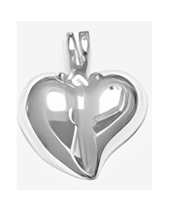 Silver Shiny Puffed Heart Pendant