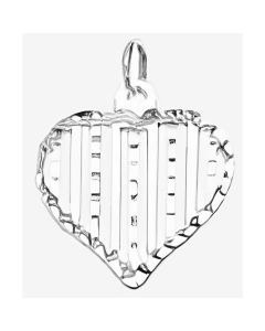 Silver Striped Heart Charm