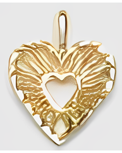 10K Yellow Gold Fancy Double Heart Pendant