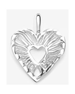 Silver Fancy Double Heart Pendant