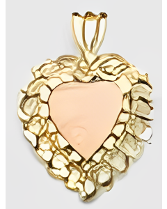 10K Yellow Gold Tiny Fancy Heart Pendant