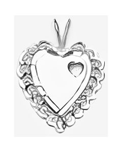 Silver Fancy Double Heart Pendant