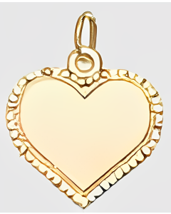 10K Yellow Gold Fancy Heart Charm