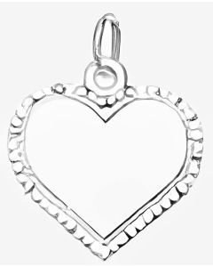 Silver Fancy Heart Charm