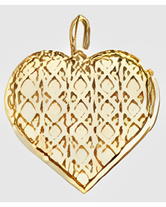 10K Yellow Gold Cute Decorative Heart Charm