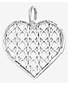 Silver Cute Decorative Heart Charm