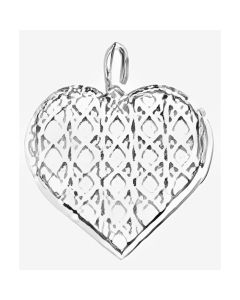 Silver Cute Decorative Heart Charm