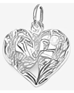 Silver Floral Heart Pendant
