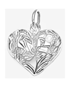 Silver Floral Heart Pendant