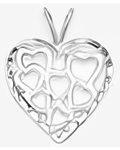 Silver Multiple Hearts in Heart Pendant