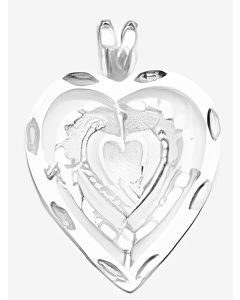 Silver Recursion Triple Heart Pendant