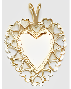 10K Yellow Gold Super Fancy Hearts on Hearts Pendant