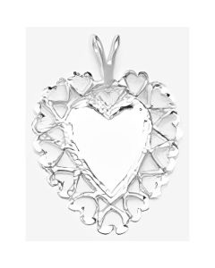 Silver Super Fancy Hearts on Hearts Pendant