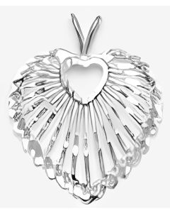 Silver Décolleté Heart Pendant