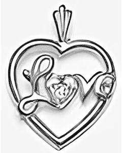 Silver "Love" Heart Pendant