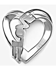 Silver Floating "Love" Heart Pendant