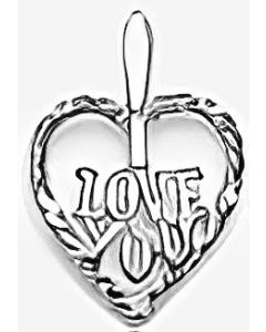 Silver "I Love You" Heart Pendant