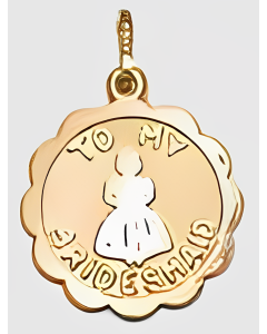 10K Yellow Gold Engravable "To My Bridesmaid" Charm