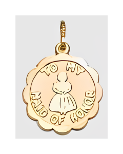 10K Yellow Gold Engravable  "To My Maid of Honor" Charm