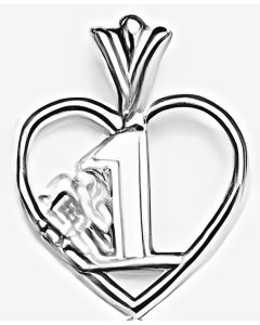 Silver Heart "#1" Pendant