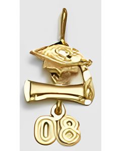 Silver Diploma & Grad Cap Graduation Pendant