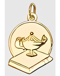 10K Yellow Gold Lamp of Learning Pendant